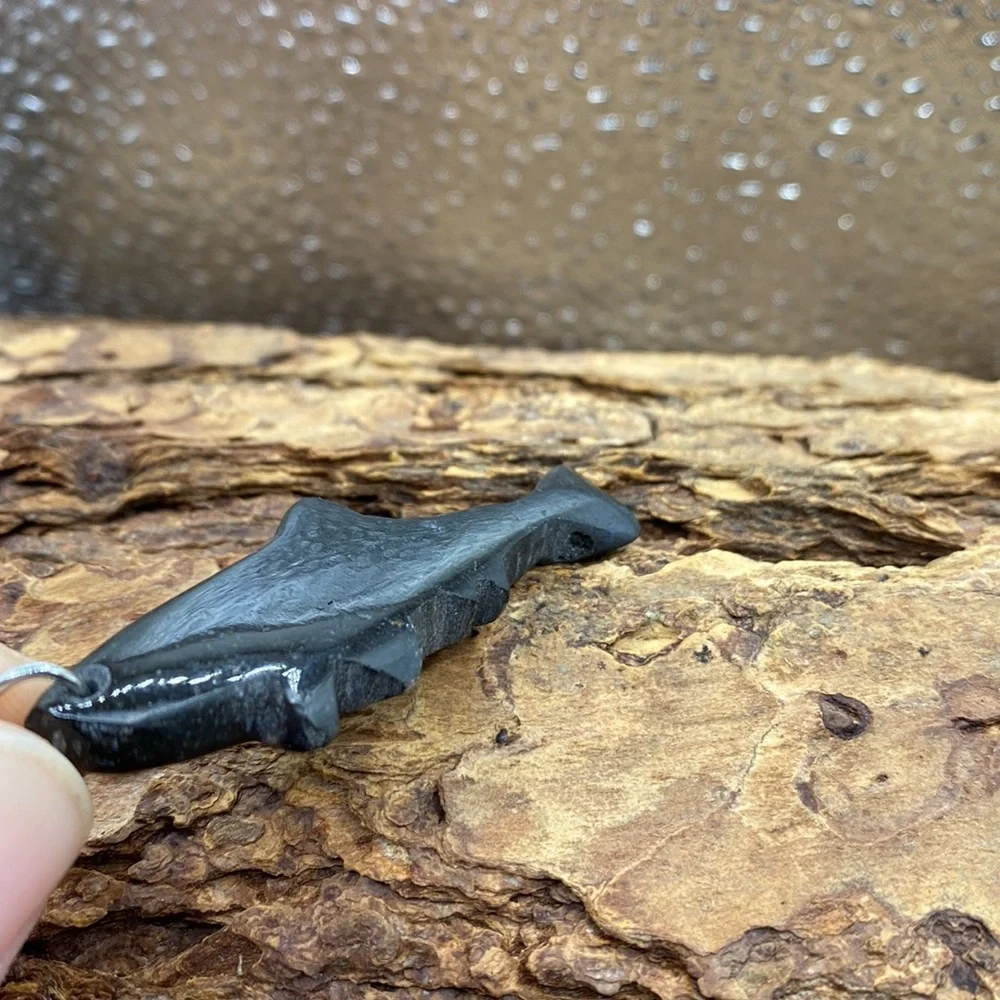 Onyx Shark Fisherman's Necklace Pendant